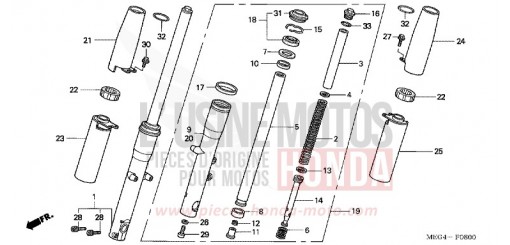 FRONT FORK VT750C4 de 2004
